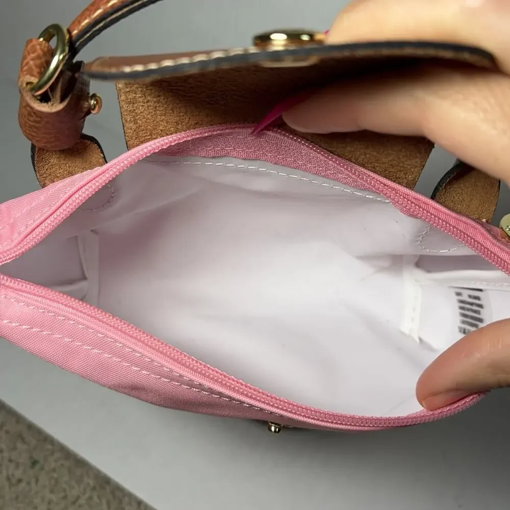 Longchamp Le Pliage XS Pink Crossbody Top Handle Nylon Mini Bag